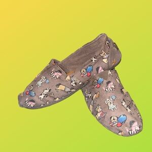 BOBS from Skechers Brown Flats with Fun Dog Cartoon Pattern